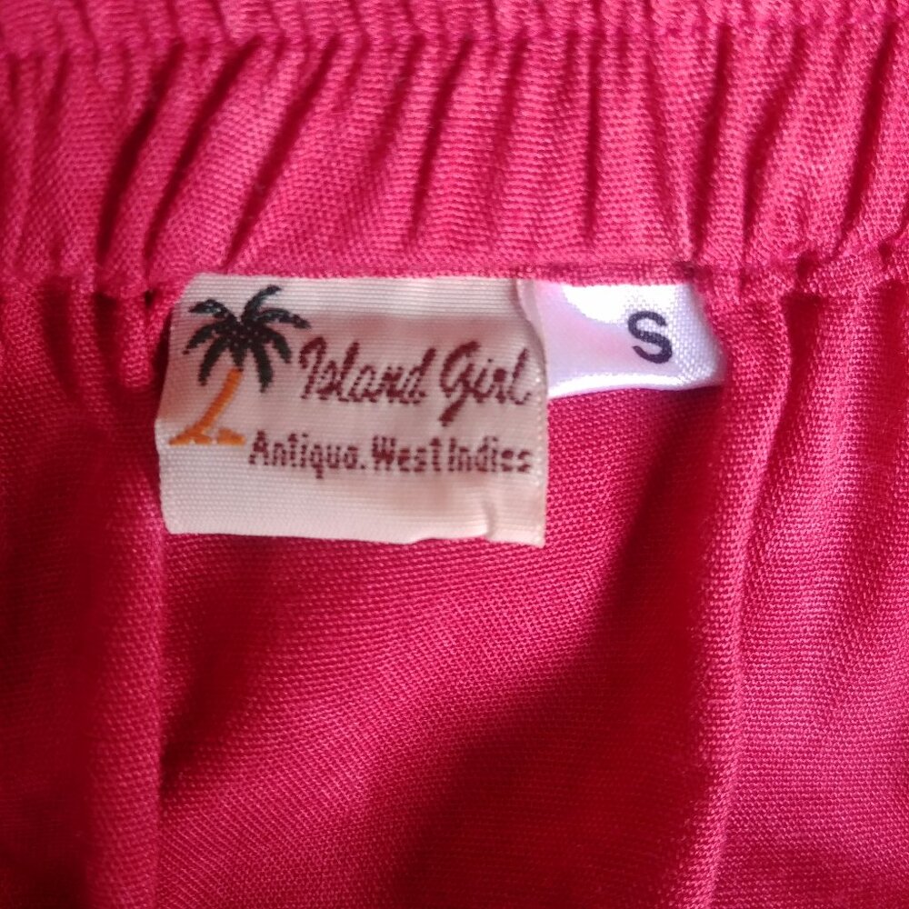 Island Girl Antigua West Indies long asymmetrical pink maxi skirt rayon Small - Picture 13 of 13